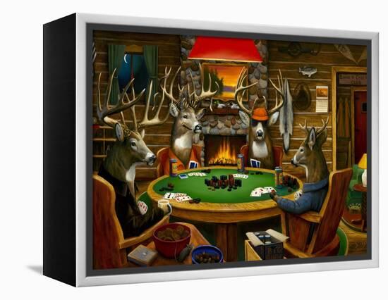 Deer Camp-Leo Stans-Framed Stretched Canvas