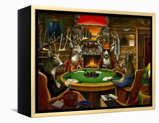 Deer Camp-Leo Stans-Framed Stretched Canvas