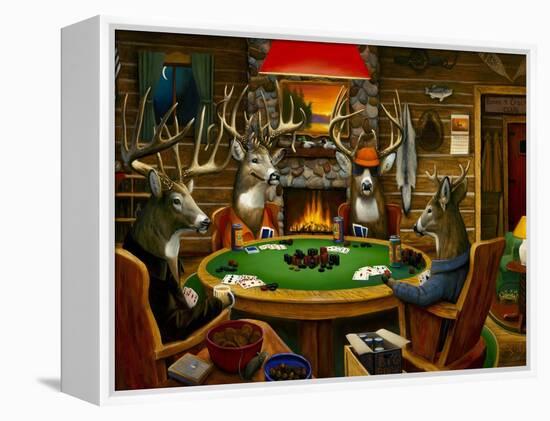 Deer Camp-Leo Stans-Framed Stretched Canvas