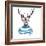 Deer Dressed up in Hipster Style-mart_m-Framed Art Print