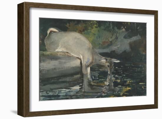 Deer Drinking, 1892-Winslow Homer-Framed Giclee Print