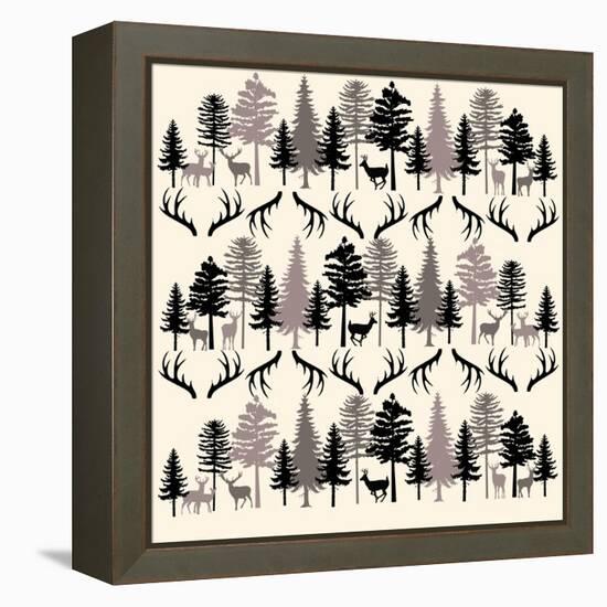 Deer Forest BT-Erin Clark-Framed Premier Image Canvas