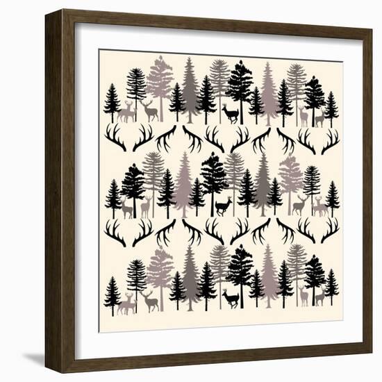 Deer Forest BT-Erin Clark-Framed Giclee Print