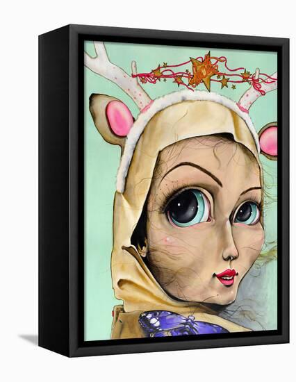 Deer Girl-Coco Electra-Framed Stretched Canvas