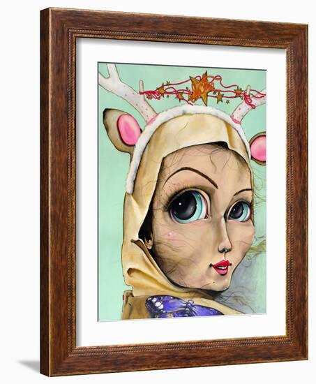 Deer Girl-Coco Electra-Framed Art Print