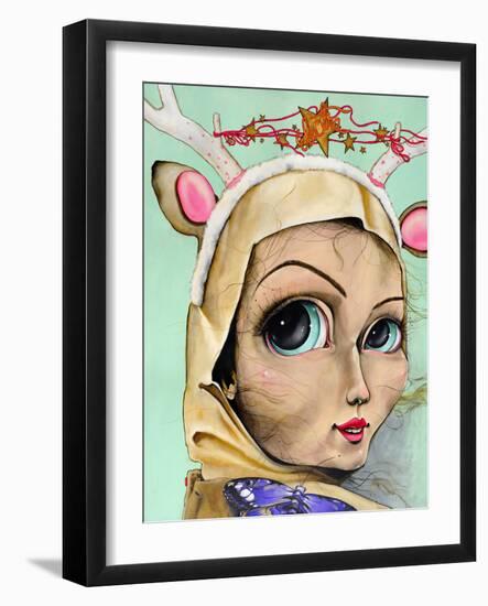 Deer Girl-Coco Electra-Framed Art Print