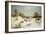 Deer in a Wooded Winter Landscape-Julius Arthur Thiele-Framed Giclee Print