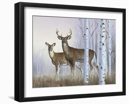 Deer in Birch Woods-Rusty Frentner-Framed Giclee Print