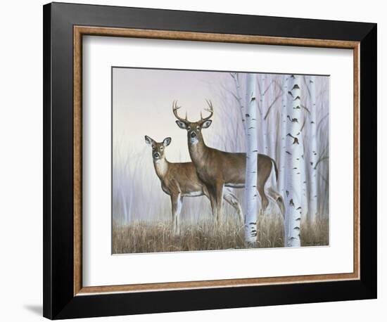 Deer in Birch Woods-Rusty Frentner-Framed Giclee Print