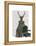 Deer in Blue Dress-Fab Funky-Framed Stretched Canvas