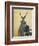 Deer in Blue Dress-Fab Funky-Framed Premium Giclee Print