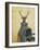 Deer in Blue Dress-Fab Funky-Framed Premium Giclee Print