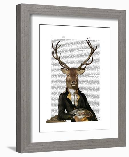 Deer in Chair-Fab Funky-Framed Premium Giclee Print