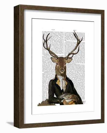 Deer in Chair-Fab Funky-Framed Premium Giclee Print