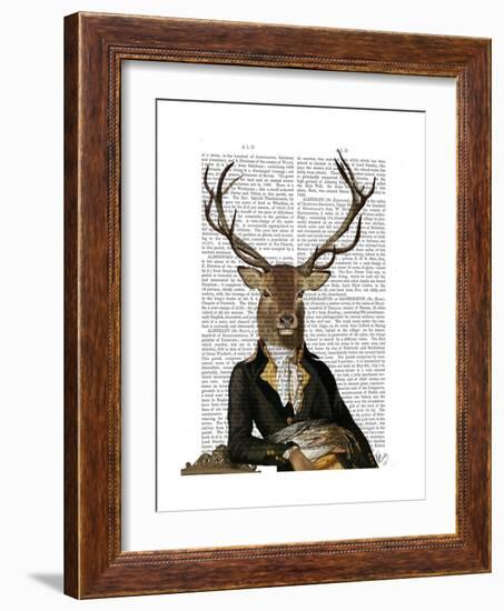 Deer in Chair-Fab Funky-Framed Premium Giclee Print