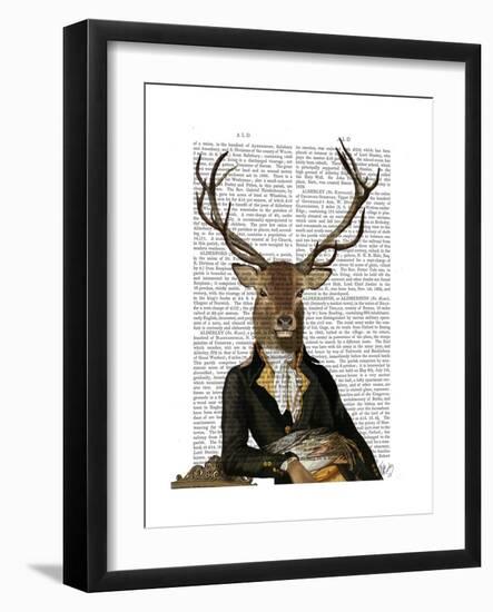 Deer in Chair-Fab Funky-Framed Premium Giclee Print