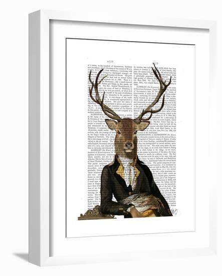 Deer in Chair-Fab Funky-Framed Premium Giclee Print