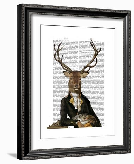 Deer in Chair-Fab Funky-Framed Premium Giclee Print