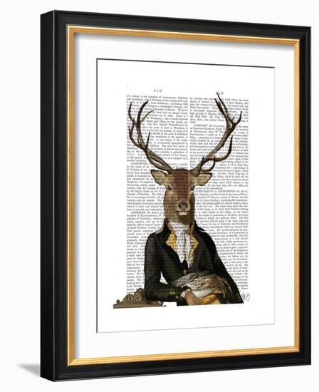 Deer in Chair-Fab Funky-Framed Premium Giclee Print