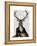 Deer in Chair-Fab Funky-Framed Stretched Canvas