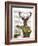 Deer in Christmas Sweater with Snowman-Fab Funky-Framed Art Print