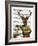 Deer in Christmas Sweater with Snowman-Fab Funky-Framed Art Print