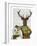 Deer in Christmas Sweater with Snowman-Fab Funky-Framed Art Print