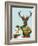 Deer in Christmas Sweater with Snowman-Fab Funky-Framed Art Print