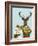 Deer in Christmas Sweater with Snowman-Fab Funky-Framed Art Print