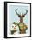 Deer in Christmas Sweater with Snowman-Fab Funky-Framed Art Print