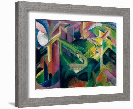 Deer in Cloister Garden, 1912-Franz Marc-Framed Giclee Print