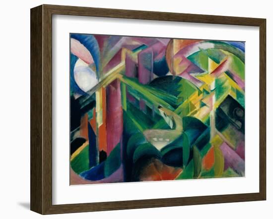 Deer in Cloister Garden, 1912-Franz Marc-Framed Giclee Print