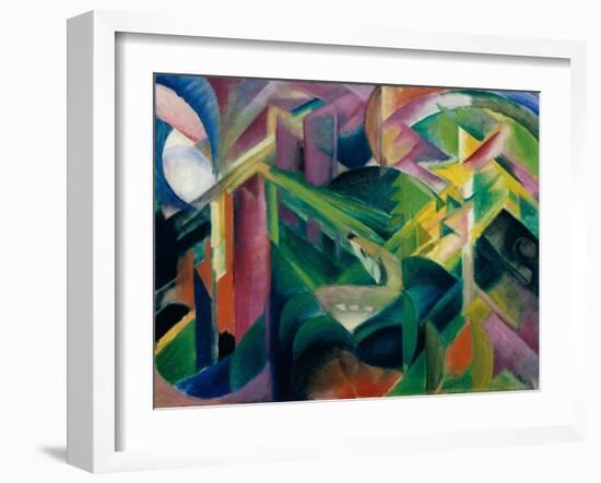 Deer in Cloister Garden, 1912-Franz Marc-Framed Giclee Print