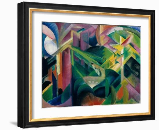 Deer in Cloister Garden, 1912-Franz Marc-Framed Giclee Print