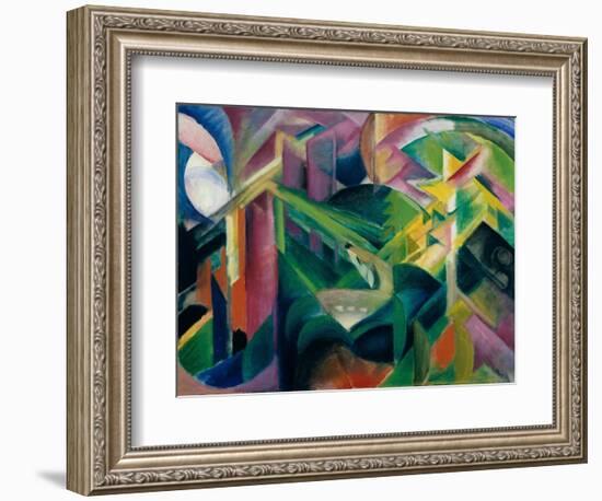 Deer in Cloister Garden, 1912-Franz Marc-Framed Giclee Print