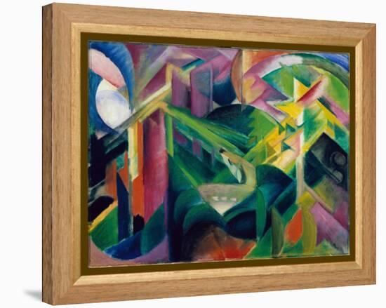 Deer in Cloister Garden-Franz Marc-Framed Premier Image Canvas