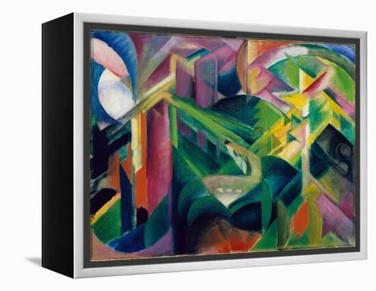 Deer in Cloister Garden-Franz Marc-Framed Premier Image Canvas