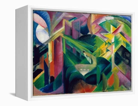 Deer in Cloister Garden-Franz Marc-Framed Premier Image Canvas