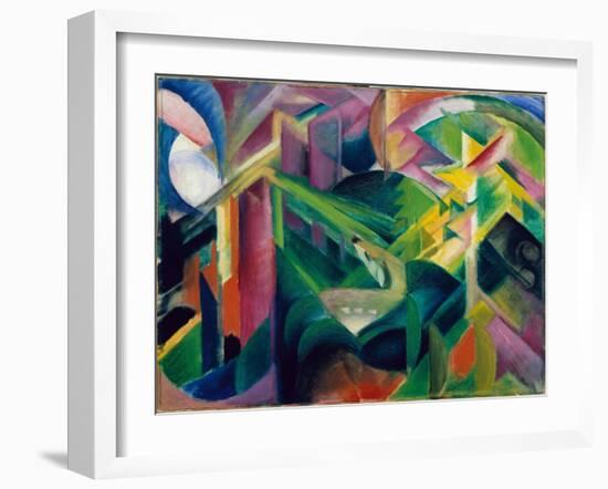 Deer in Cloister Garden-Franz Marc-Framed Premium Giclee Print