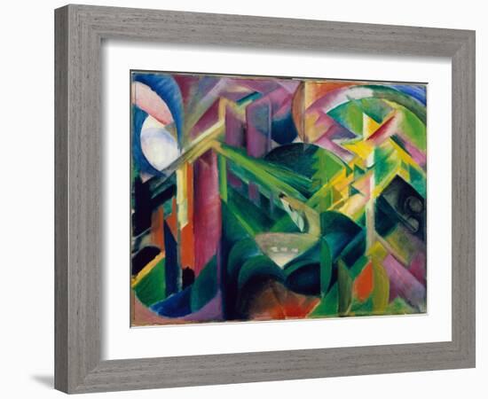 Deer in Cloister Garden-Franz Marc-Framed Giclee Print