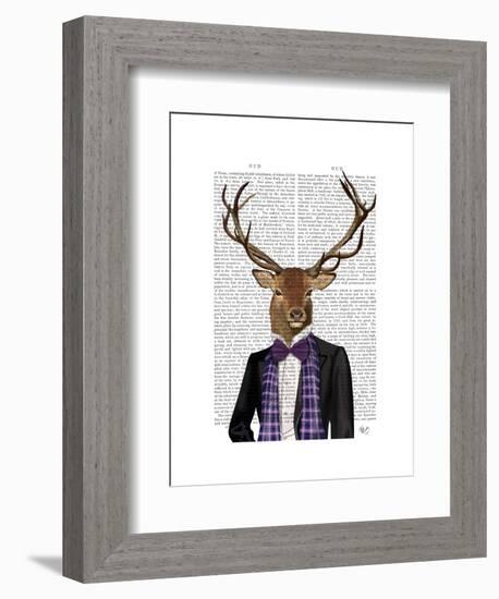 Deer in Evening Suit, Portrait-Fab Funky-Framed Art Print