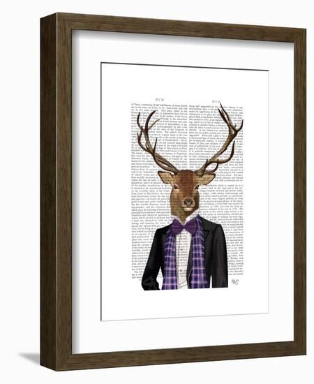 Deer in Evening Suit, Portrait-Fab Funky-Framed Art Print