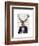 Deer in Evening Suit, Portrait-Fab Funky-Framed Art Print