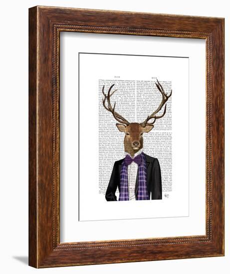 Deer in Evening Suit, Portrait-Fab Funky-Framed Art Print