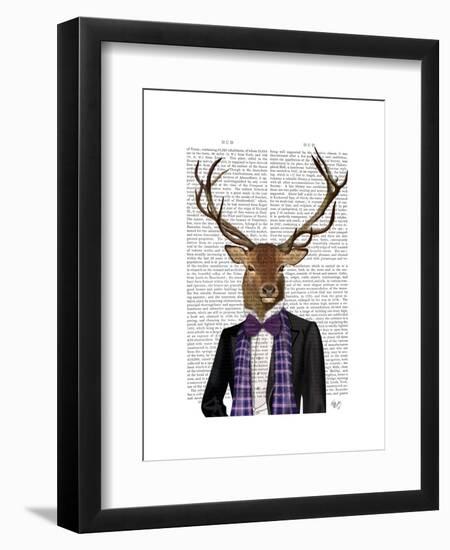 Deer in Evening Suit, Portrait-Fab Funky-Framed Art Print