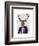 Deer in Evening Suit, Portrait-Fab Funky-Framed Art Print