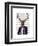 Deer in Evening Suit, Portrait-Fab Funky-Framed Art Print