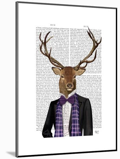 Deer in Evening Suit, Portrait-Fab Funky-Mounted Art Print