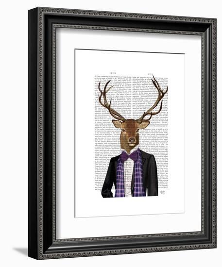 Deer in Evening Suit, Portrait-Fab Funky-Framed Art Print