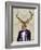 Deer in Evening Suit, Portrait-Fab Funky-Framed Art Print